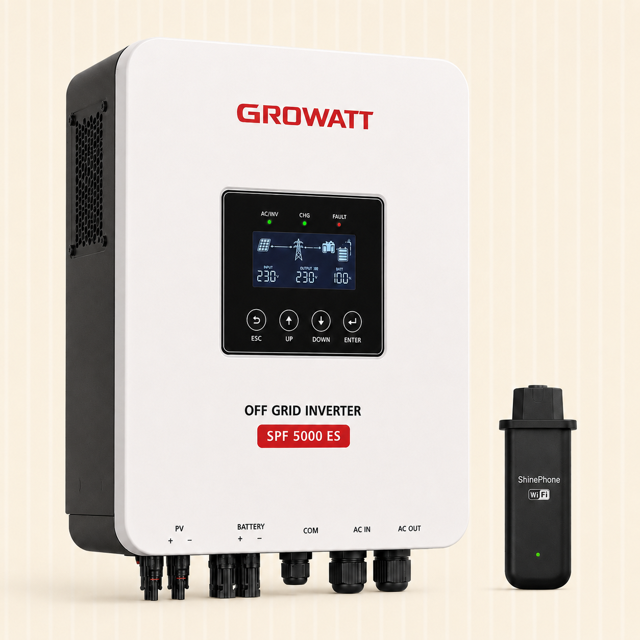 تصویر ۶ GROWATT SOLAR INVERTER + SHINEPHONE WIFSPF 5000ES