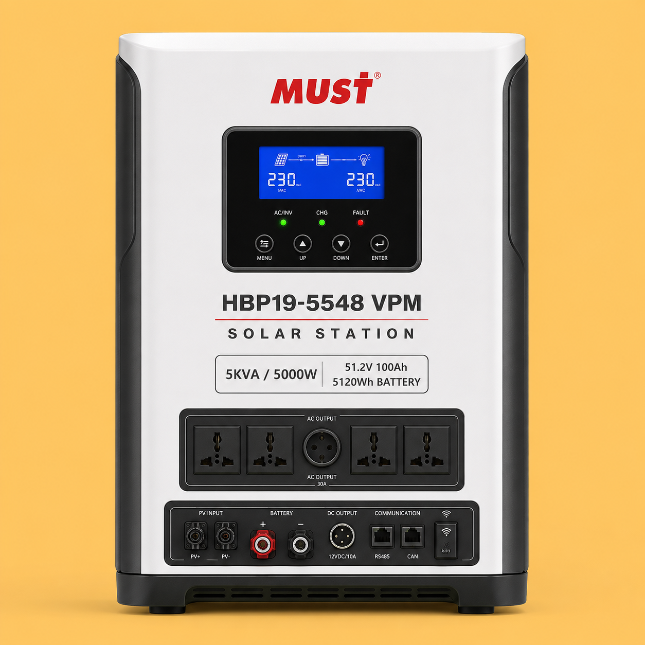 HBP19-5548 VPM MUST SOLAR STATION 5KVA/5000W (51.2V 100Ah 5120WH BATTERY)