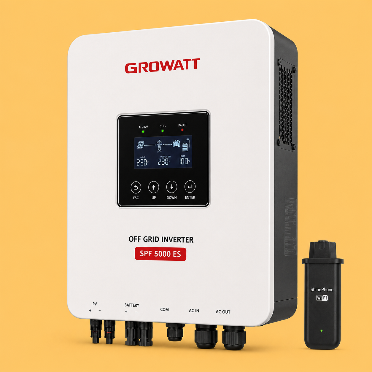 GROWATT SOLAR INVERTER + SHINEPHONE WIFSPF 5000ES