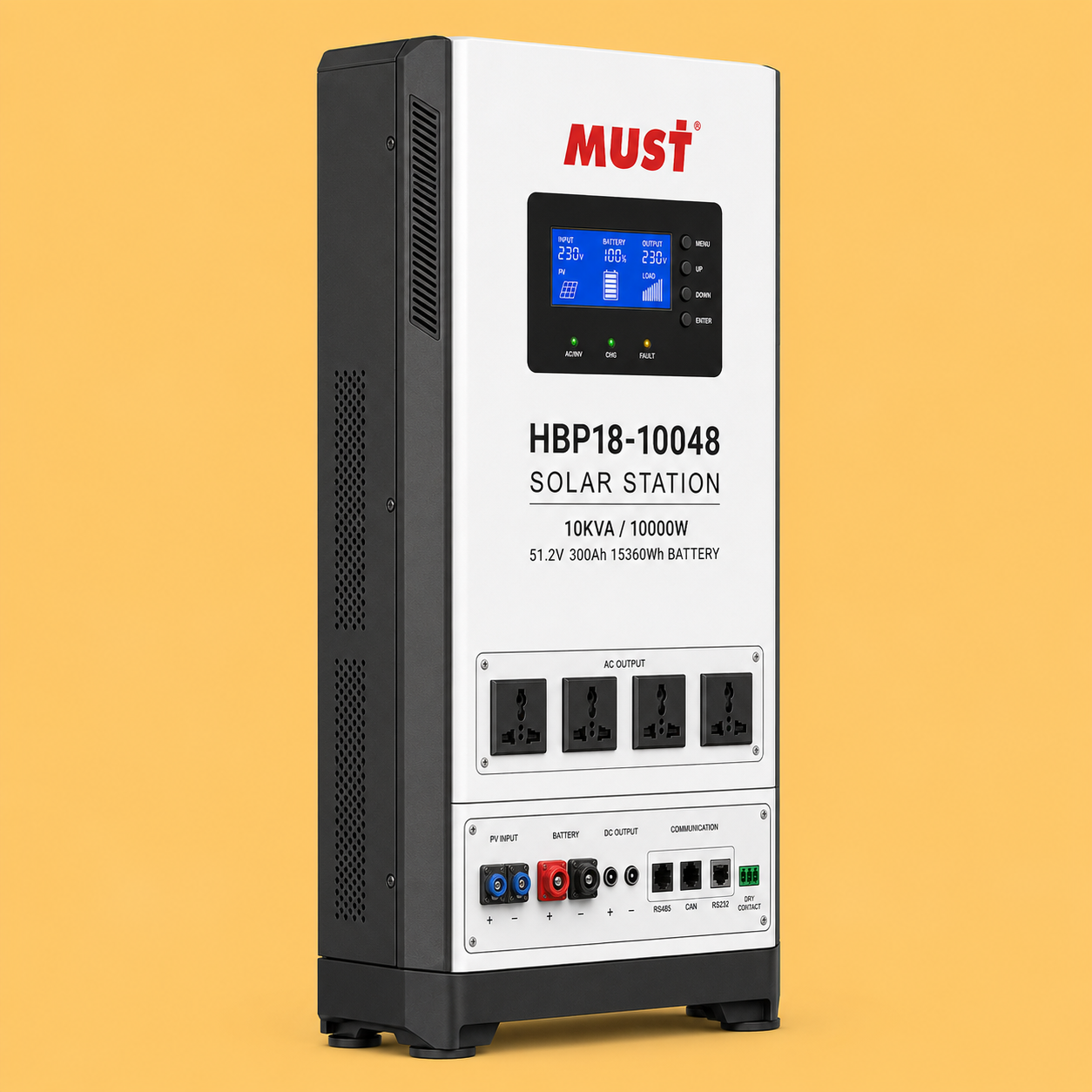 تصویر ۲ HBP18-10048 MUST SOLAR STATION 10KVA/10000W (51.2V 300Ah 15360WH BATTERY)