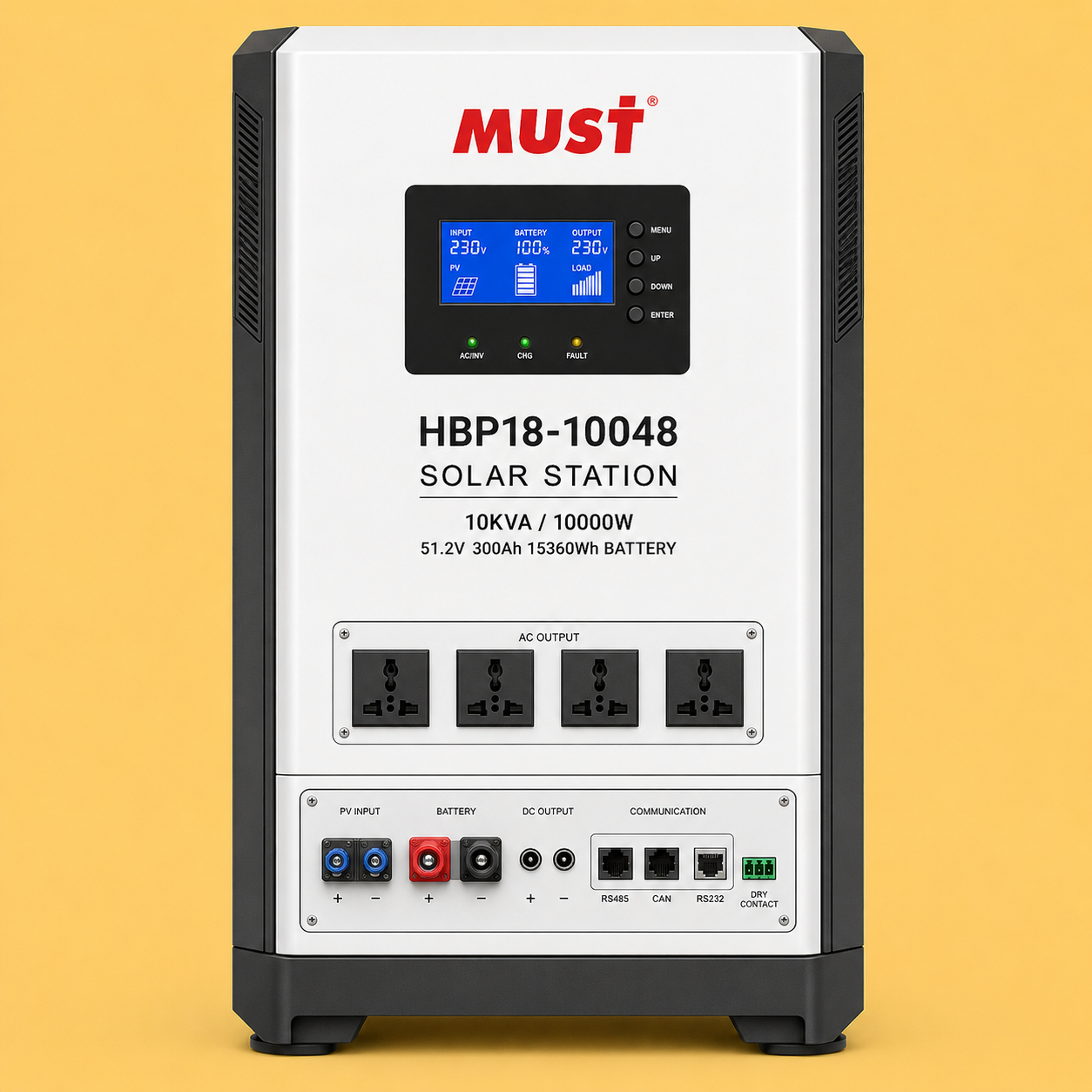 HBP18-10048 MUST SOLAR STATION 10KVA/10000W (51.2V 300Ah 15360WH BATTERY)