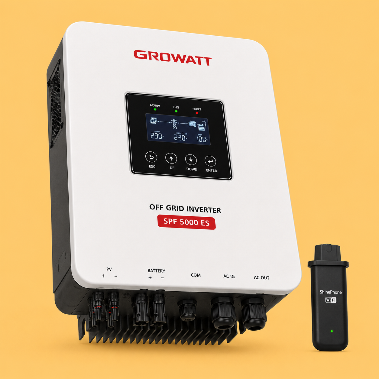 تصویر ۵ GROWATT SOLAR INVERTER + SHINEPHONE WIFSPF 5000ES